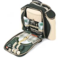 Greenfield Collection Deluxe - Mochila de Picnic para Dos Personas- Color Verde Bosque
